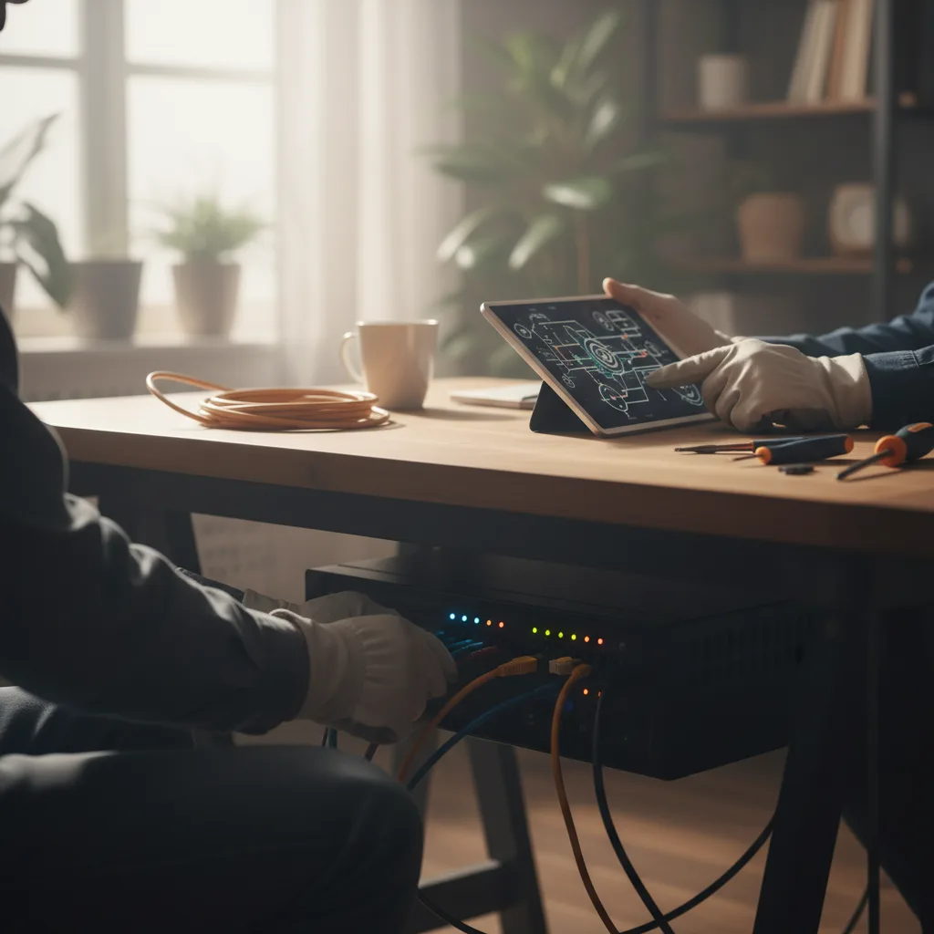 Installation und Wartung einer USV im Home Office, um das System zuverlässig vor Datenverlust zu schützen.