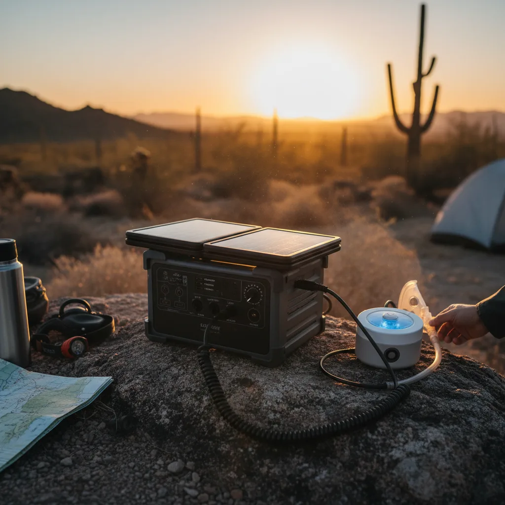 Die Jackery Explorer 500 Powerstation im Test, ideal für die Versorgung von ResMed AirSense 10 und 11.