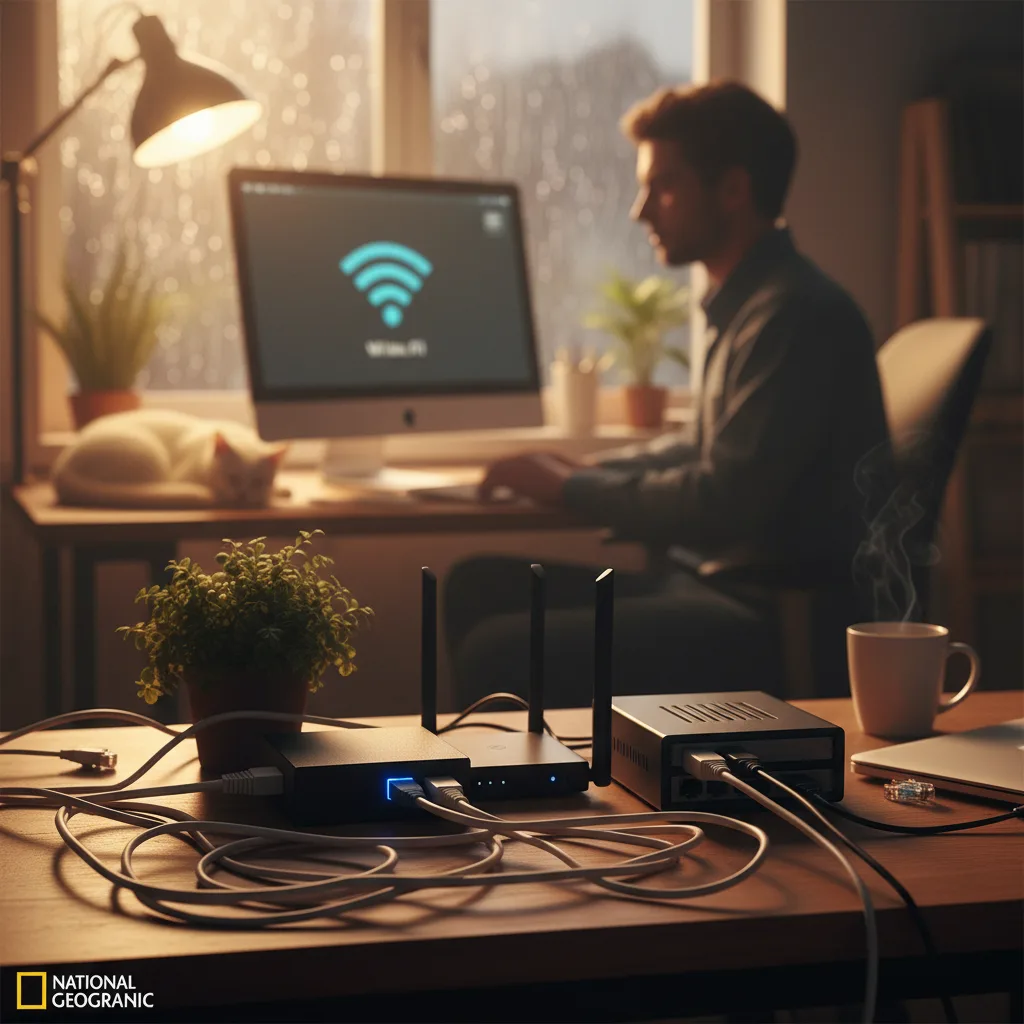 Eine Mini-USV sichert Router und NAS im Home Office gegen Internetausfall.