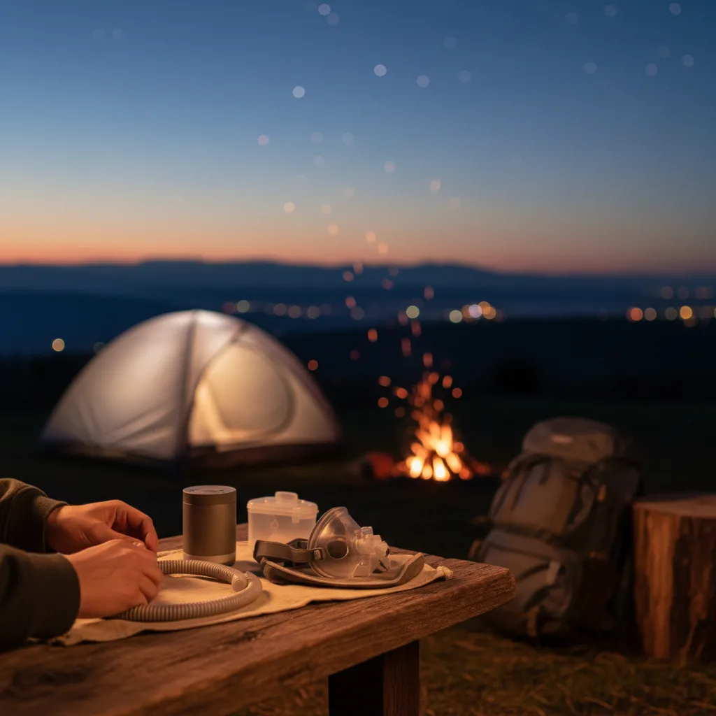 Kleine tragbare Powerstation versorgt CPAP-Geräte zuverlässig auf Reisen und beim Camping.
